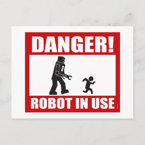Danger Robot in Use Postcard
