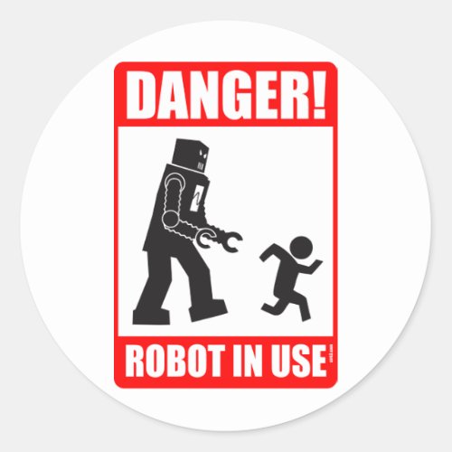 Danger Robot in Use Sticker