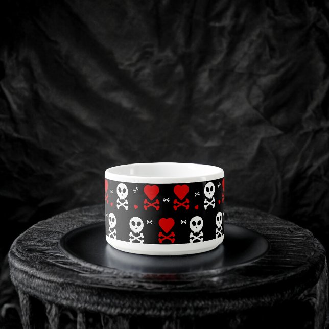 Danger Scary Skulls Pattern Bowl (Chili Bowl)