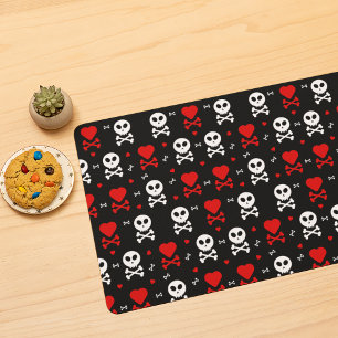 Danger Scary Skulls Pattern Cloth Placemat