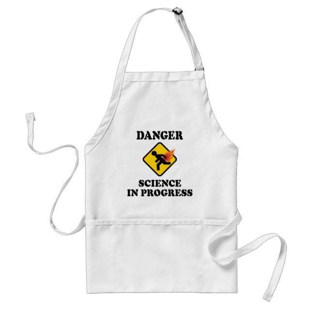 Danger Science in Progress - Flaming Fart Humor Adult Apron (Front)