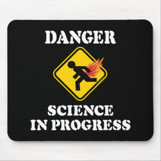 Danger Science in Progress - Flaming Fart Humor Mouse Pad