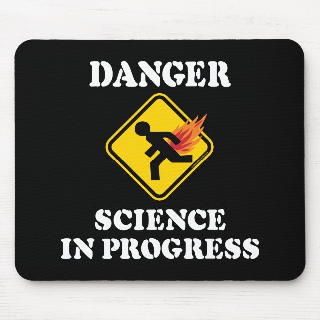 Danger Science in Progress - Flaming Fart Humor Mouse Pad (Front)