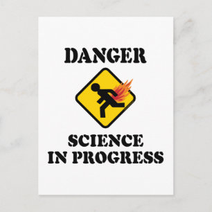 Danger Science in Progress - Flaming Fart Humor Postcard