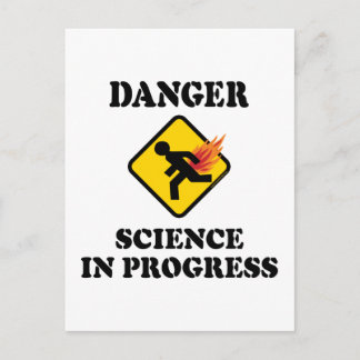 Danger Science in Progress - Flaming Fart Humor Postcard