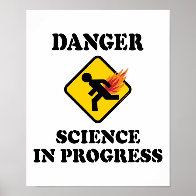 Danger Science in Progress - Flaming Fart Humor Poster (Front)