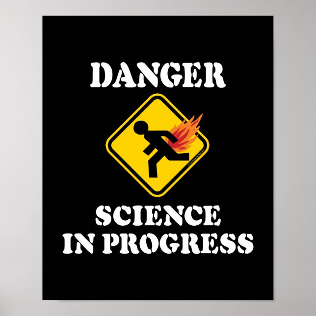 Danger Science in Progress - Flaming Fart Humor Poster (Front)