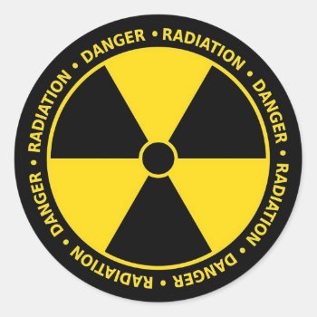 Danger Sign Classic Round Sticker by Kreatr at Zazzle