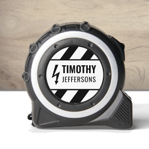 Danger Sign Personalized Thin White Line Tape Measure