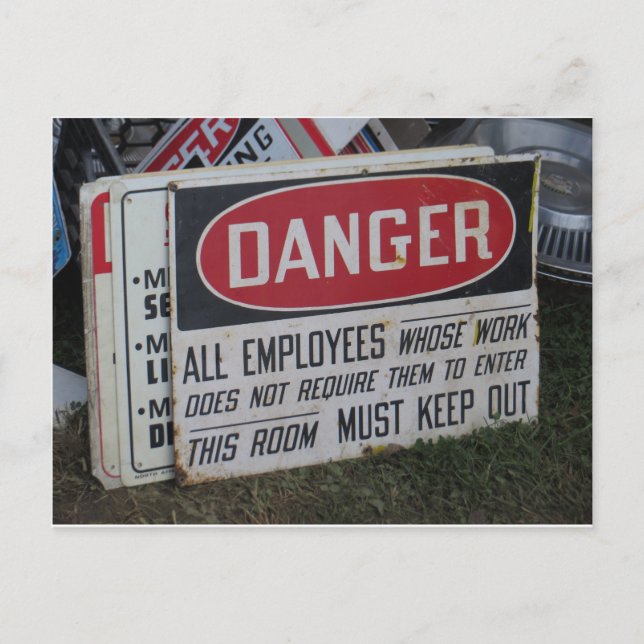 Danger Sign Postcard (Front)