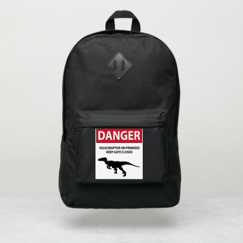 Danger Sign Raptors Backpack