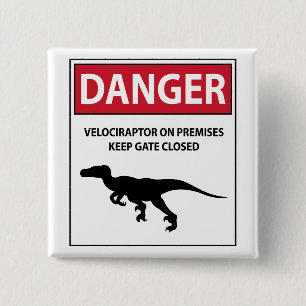 Danger Sign (Raptors) Button