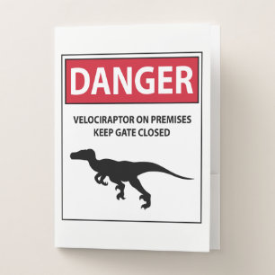 Danger Sign (Raptors) Pocket Folder