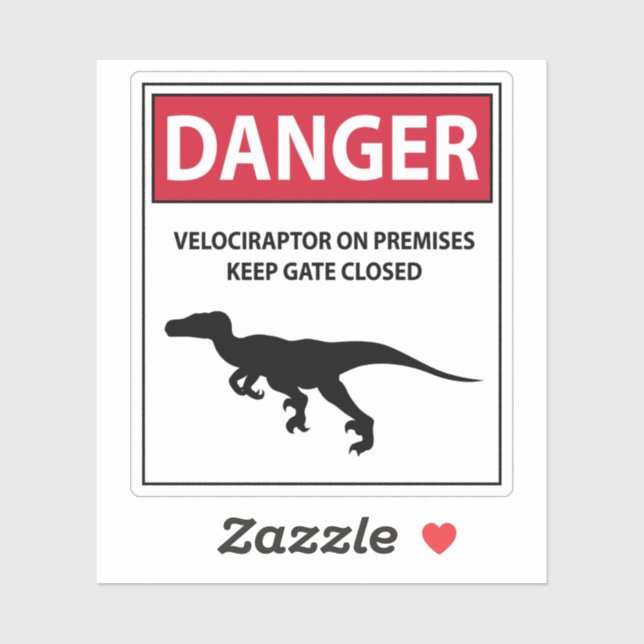 Danger Sign (Raptors) Sticker (Sheet)