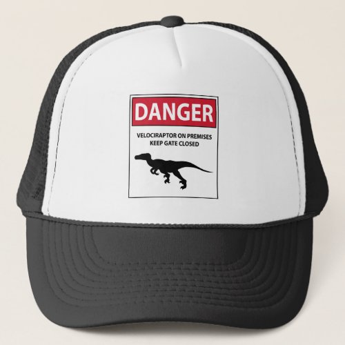 Danger Sign Raptors Trucker Hat