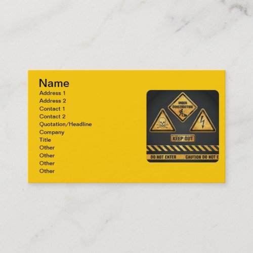 Danger Signs (7) garcya Business Card Templates