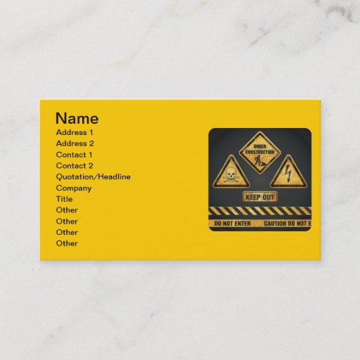 Customizable Danger Signs (7) garcya Business Card Templates