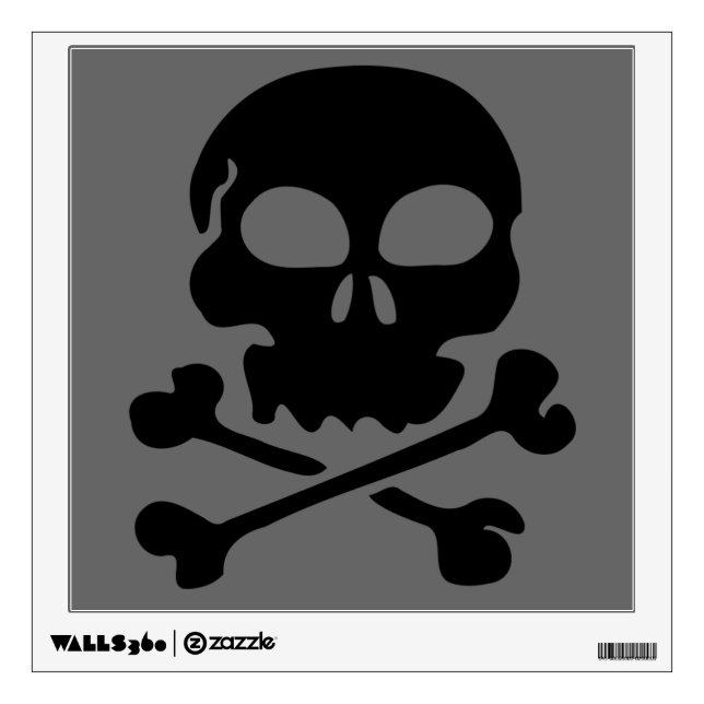 Danger Skull and Crossbones Wall Decal (Front)