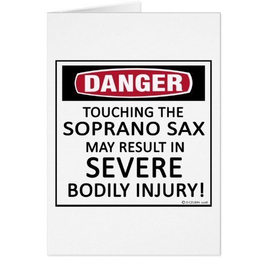 Danger Soprano Sax Cards (Front)