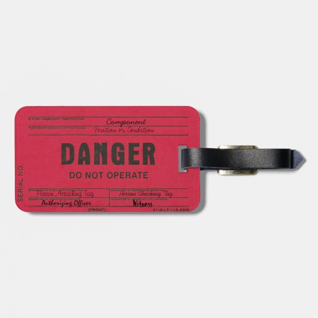 Danger Tag Customizable Luggage Tag (Back Horizontal)