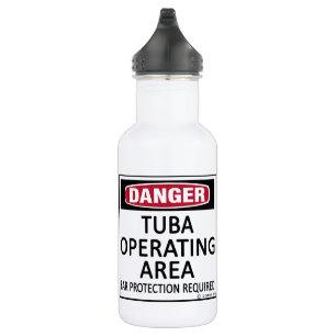 Danger, Tuba Operating Area Stainless Steel Water Bottle
