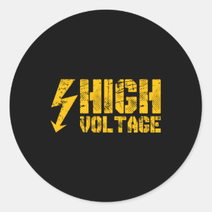Danger Warning Electricity High Voltage Helloween Classic Round Sticker