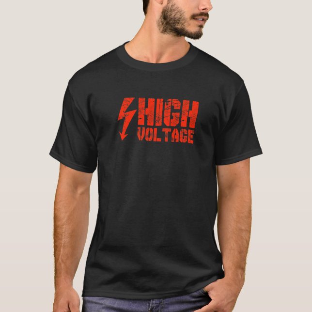Danger Warning Electricity High Voltage Helloween  T-Shirt (Front)
