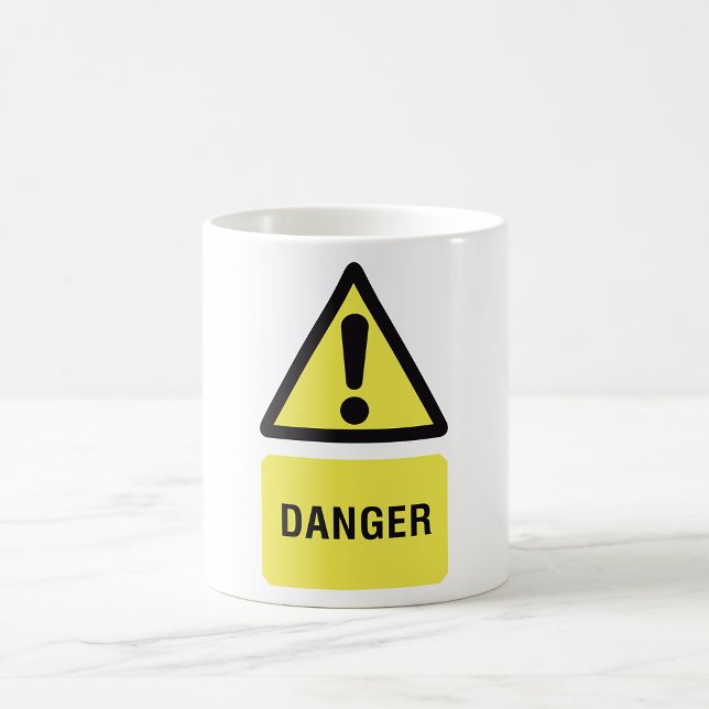 Danger Warning Sign Yellow Triangle Exclamation Coffee Mug (Creator Uploaded)