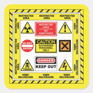 DANGER & WARNING SIGNS lz_02 square sticker