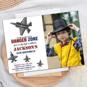 Danger Zone Fighter Jet Birthday Invitations photo