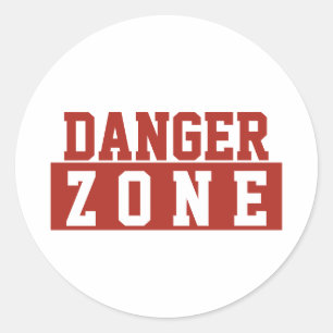 Danger Zone / Minimalist Modern Plain Red White Classic Round Sticker