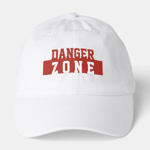Danger Zone / Minimalist Modern Plain Red White Hat