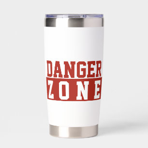 Danger Zone / Minimalist Modern Plain Red White Insulated Tumbler