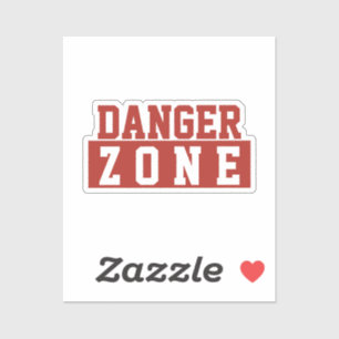 Danger Zone / Minimalist Modern Plain Red White Sticker