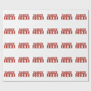 Danger Zone / Minimalist Modern Plain Red White Wrapping Paper
