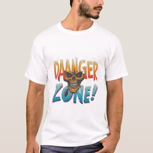 danger zone X skull  T_Shirt