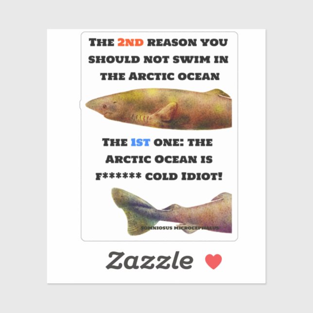 Dangerous Arctic Ocean - Greenland Shark Sticker (Sheet)