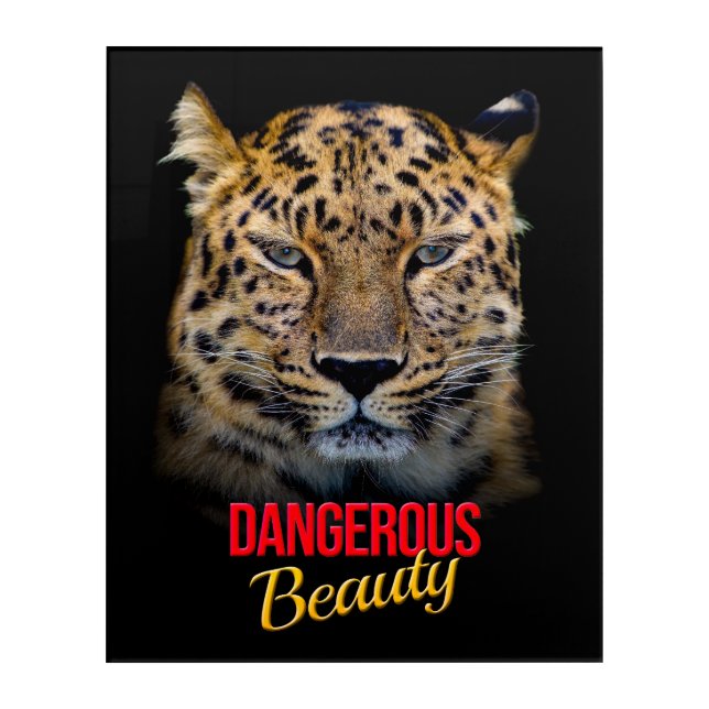 Dangerous Beauty Leopard Wall Art – 16x20 Acrylic  (Front)