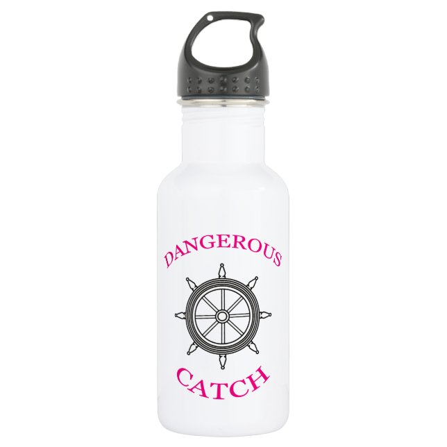 “Dangerous Catch on Board” Stainless Steel Water Bottle (Front)