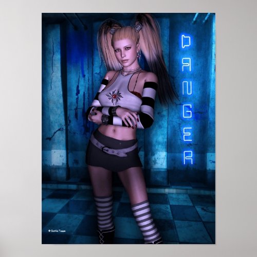 Dangerous Curves Gothic Girls Fantasy Pinup Poster