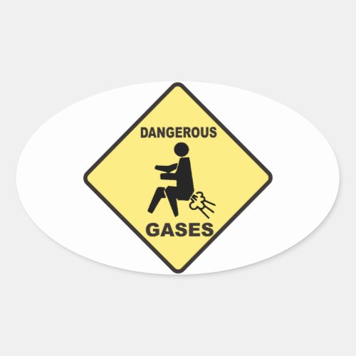 Dangerous Gases Oval Sticker