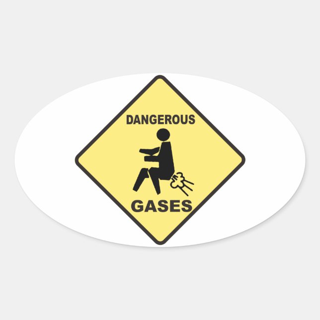 Dangerous Gases Oval Sticker (Front)