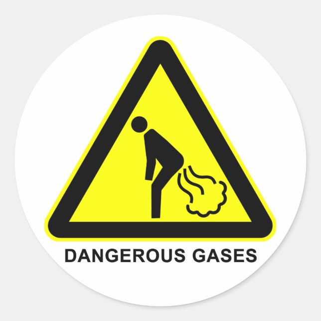 Dangerous Gases Warning Sign Sticker (Front)