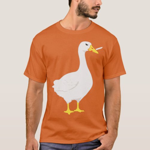 Dangerous goose holding knife T_Shirt