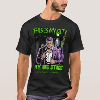 Dangerous Neon City Stage Urban Streetwear Design T-Shirt