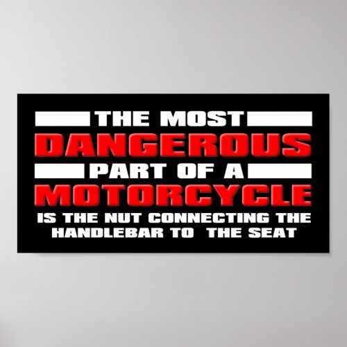 Dangerous Nut Funny Motorcycle Dirt Bike Motocross Poster