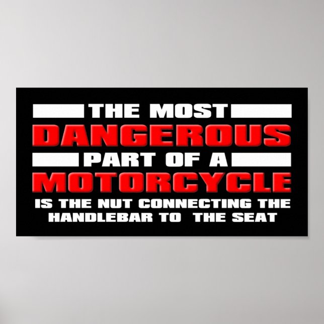 Dangerous Nut Funny Motorcycle Dirt Bike Motocross Poster (Front)
