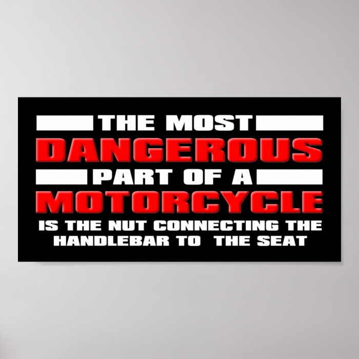 Dangerous Nut Funny Motorcycle Dirt Bike Motocross Poster