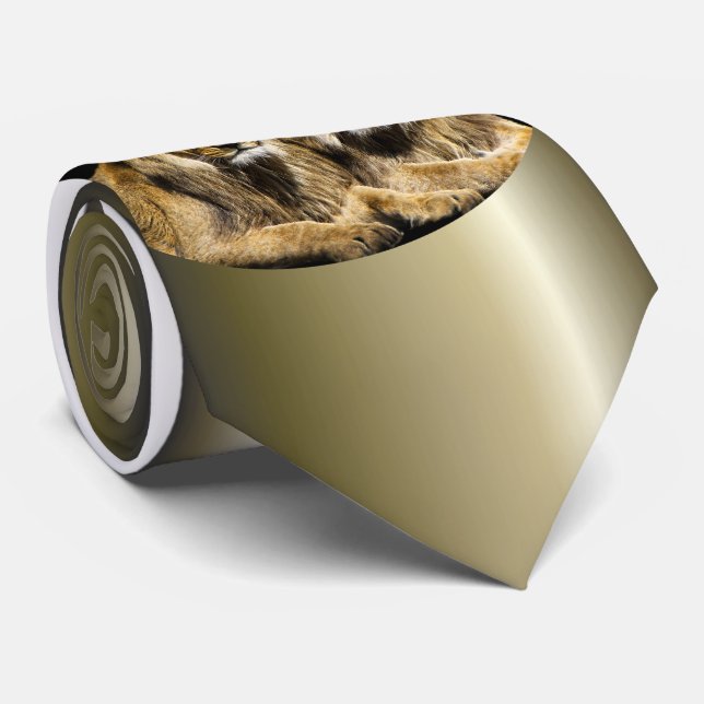 Dangerous Predator Lions Tie (Rolled)