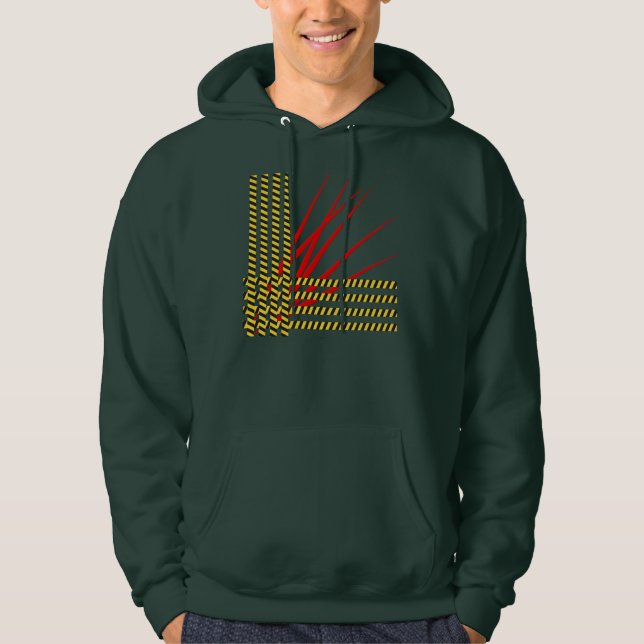 DANGEROUS red yellow green hoodie (Front)